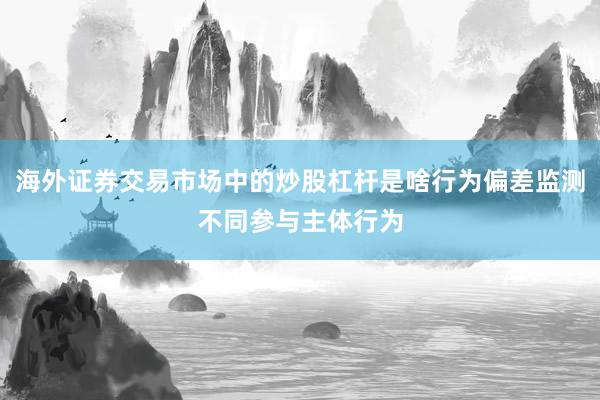 海外证券交易市场中的炒股杠杆是啥行为偏差监测不同参与主体行为