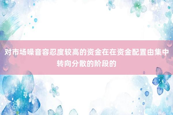 对市场噪音容忍度较高的资金在在资金配置由集中转向分散的阶段的