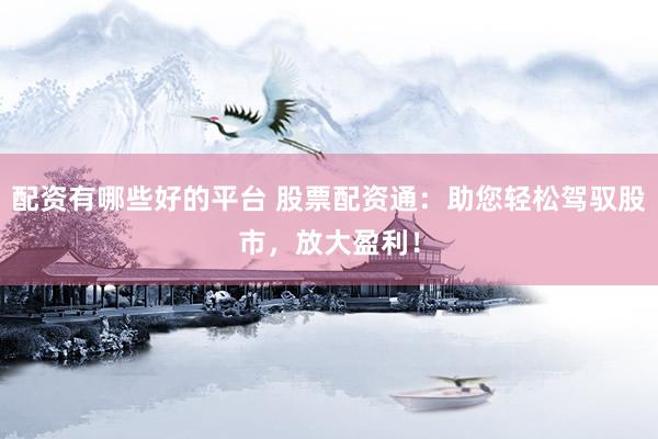 配资有哪些好的平台 股票配资通：助您轻松驾驭股市，放大盈利！