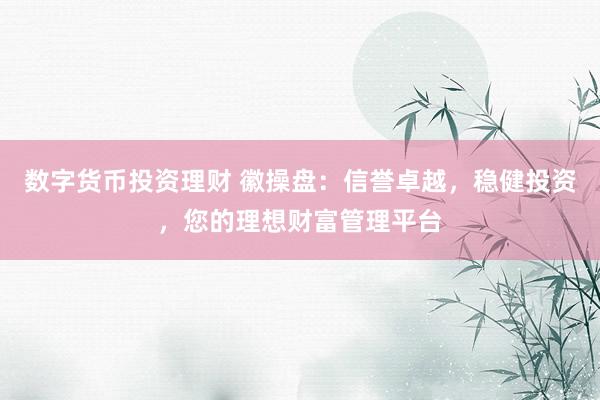 数字货币投资理财 徽操盘：信誉卓越，稳健投资，您的理想财富管理平台